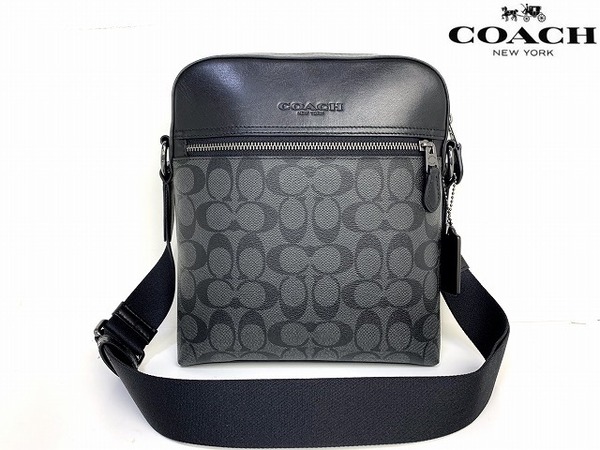 新品同様★送料無料★ コーチ メンズ COACH ヒューストン シグネチャー フライト バッグ ショルダーバッグ