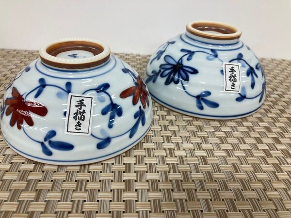 波佐見焼 ご飯茶碗 飯碗 夫婦茶碗 手描き