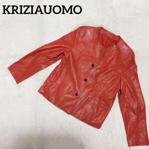 KRIZIAUOMO クリッツィアウォモ レザージャケット ブラウン 茶 S
