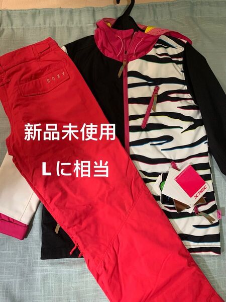 新品 上下セット フェニックスX-NIX ROXYスキースノボウェア 赤 黒 L相当