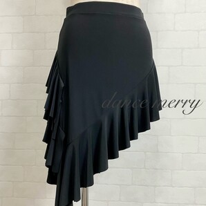 ★送料無料★【MERRY】新品 社交ダンス オーバースカート 5865 黒 レッスン パンツ ラテン サンバ ルンバ チャチャチャ ジャイブ レッスン