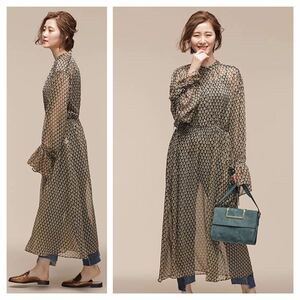  beautiful goods Nano Universe retro print chiffon One-piece regular price 17280 jpy 