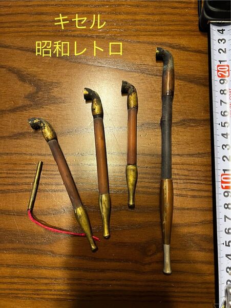 アンティークのキセル 煙管 真鍮と木目が美しい