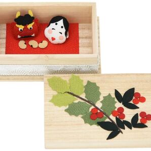 【お仏壇のはせがわ】 室礼 季節のお飾り ちりめん 季節のしつらい箱 節分 ちりめん飾り