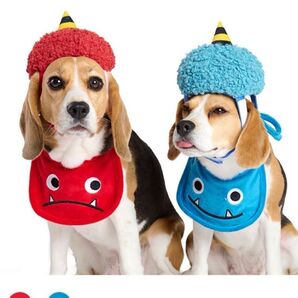 Life like 節分キャップ&スタイセットS 犬用 アオオニ