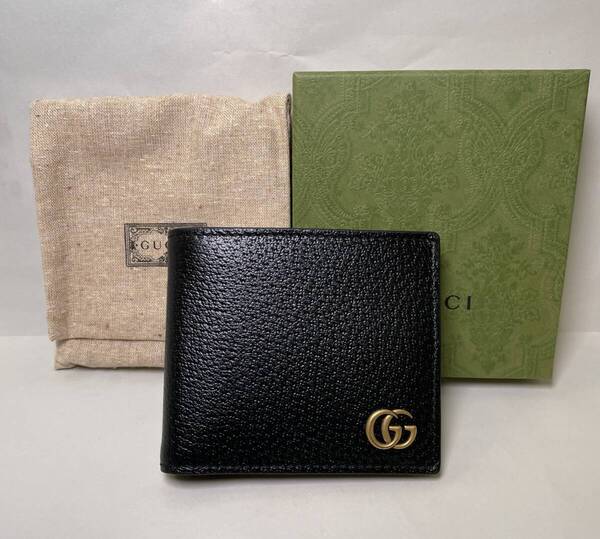 未使用品 グッチ GUCCI 二つ折り財布 428725 GGマーモント