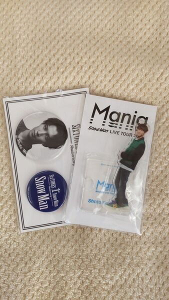 Snow Man 渡辺翔太 アクリルスタンド LIVE TOUR 2021 Mania と1st Anniversary 缶バッジ