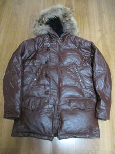Liugoo Leathers dragon g- leather Black Label sheep leather ram leather N-3B type leather down jacket tea M size 