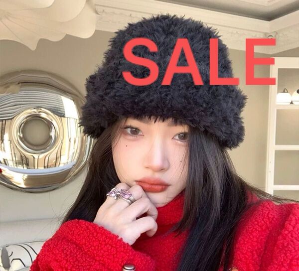 ニット帽 ブラック ニットキャップ 可愛い 秋冬 黒 ユニセックス ビーニー レディース シンプル もこもこ 新品