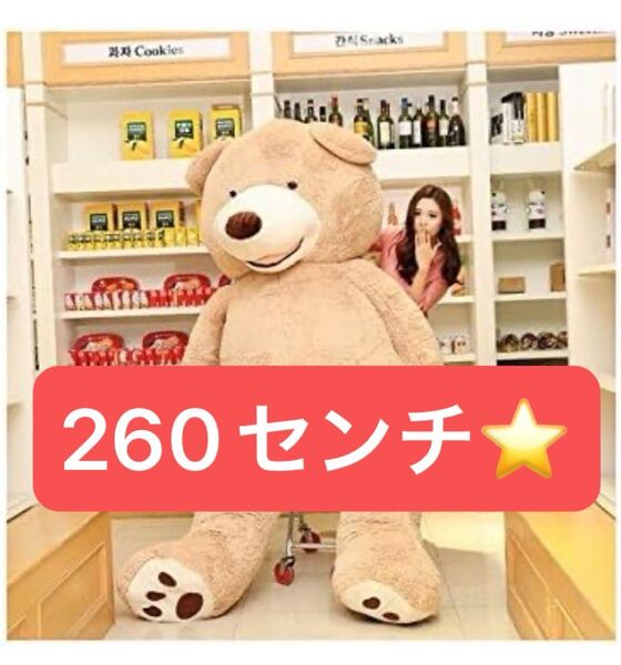 テディベア 特大 260cm ぬいぐるみ 抱き枕 ソファー ベッド