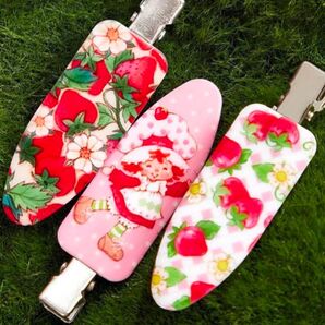 Strawberry Shortcake キャラクター&いちご柄 ヘアクリップ 前髪クリップ