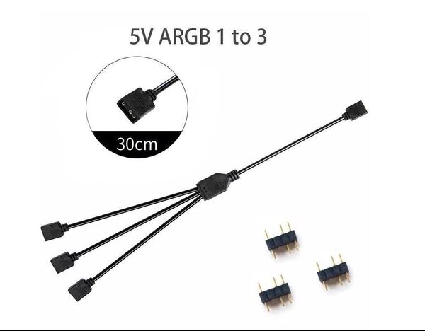 ARGBハブ 5v 3pin 3分岐ケーブル