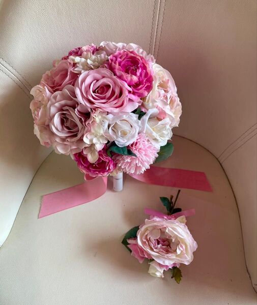 ウエディングブーケ★結婚式★前撮り★海外挙式★アートフラワー★造花★枯れない★残せるブーケ★展示品