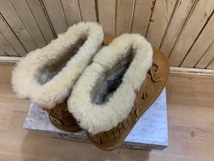 D72★BEARPAW/ベアパウ Thistle/シスレー フリンジショートムートン 内ボア レディースブーツ キャメル US7/24cm カジュアル 美品 USED ★_画像8