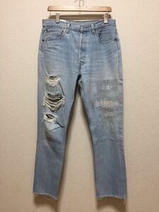 Levis yoused play vintage リメイク カットオフ ダメージ加工デニム Levi''s デニムパンツ L