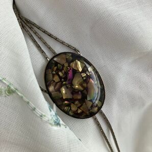 ループタイ ネックレス 螺鈿 貝細工