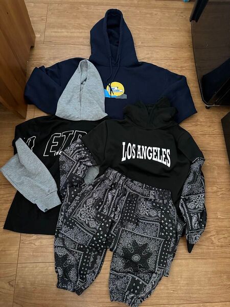 SHEIN シーイン セットアップ ペイズリー柄 パーカー 4着セット 男 ③