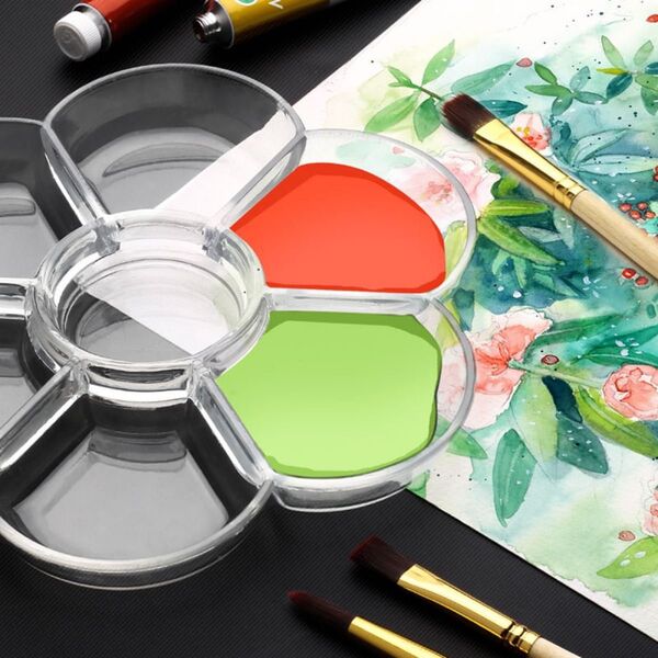 水彩パレット 油絵パレット 梅皿 パレット 絵の具皿 約17.5cm