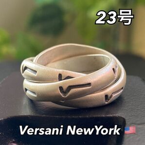 VERSANI NY【23号】トリプルバンドリング マット加工 つや消し ベルサーニ シルバー925 指輪 リング シルバー