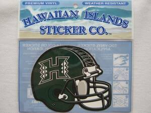 ★新品 ハワイ直輸入 USA製 アメリカ製 HAWAIIAN ISLANDS STICKER CO. ハワイ大学 HAWAII WARRIORS ステッカー アメリカンフットボール★