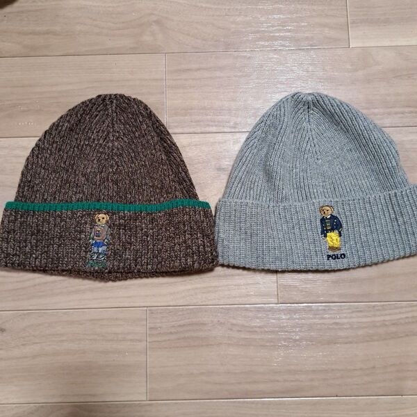 POLO RALPH LAUREN Polo ニット帽 ビーニー 帽子 ポロベアー リンク お揃い