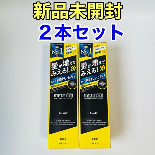 ウテナ マッシーニ クイックヘアカバースプレー (ブラック) (140g) 2本セット