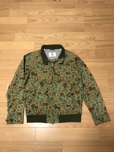 良品☆AIGLE／エーグル メンズサイズL スイングトップ 春ブルゾン ハンティングカモ 迷彩 Wジップ&革使い 希少G9.ハリントンジャケット型