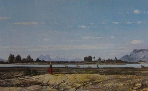 Paul Guigou、PAYSAGE AUX BORDS DE LA DURANCE、海外版超希少レゾネ、新品高級額装付、送料無料、y321