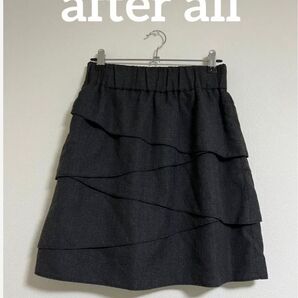 アフターオール スカート ミニ ダークグレー ゴム ワールド