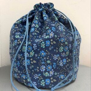 コーデュロイの丸底巾着