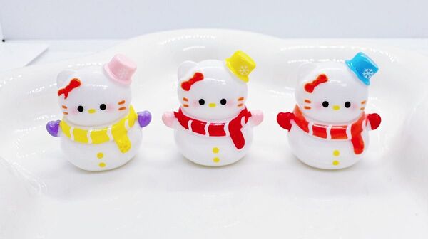ハローキティ 雪だるまデコレーション 3個セット