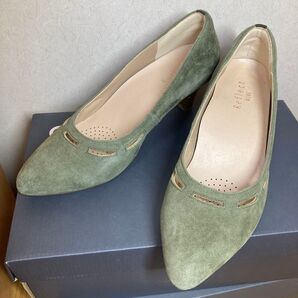 WORLD ワールド Reflect KOBE リフレクト グリーン 緑 スエード パンプス 23.5 履きやすい クッション