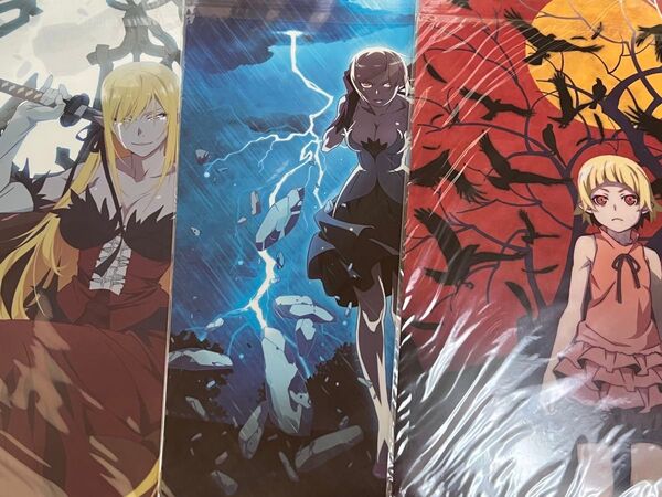 【新品未開封】劇場版 傷物語 Ⅰ鉄血篇 Ⅱ熱血篇 Ⅲ冷血篇 前売り特典 映画 オリジナルクリアファイル 全3種セット 化物語