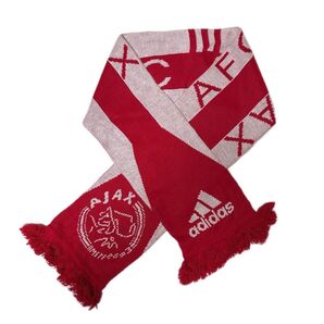 古着 サッカーマフラー adidas AJAX アヤックス・アムステルダム オランダ エールディヴィジ 赤白 フリンジ付き