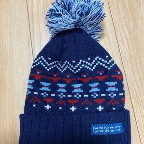 キッズ/ポンポン ニットキャップ 未使用品 48〜50