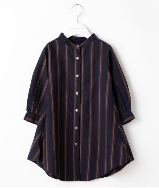 チャオパニックティピー*キッズ*ストライプ*ワンピース*ネイビー*M(110〜120)