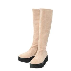 新品タグ付きkoeプラットフォームロングブーツ