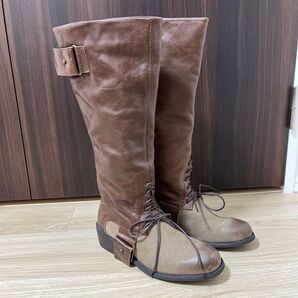 新品!デジャヴュ Deja vu 日本製 牛革 ロングブーツ37