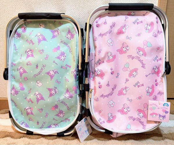 ☆新品未使用『マイメロディ*クロミ♪保温保冷♪シャーベットカラー ひんやりバスケット♪2種セット♪』☆
