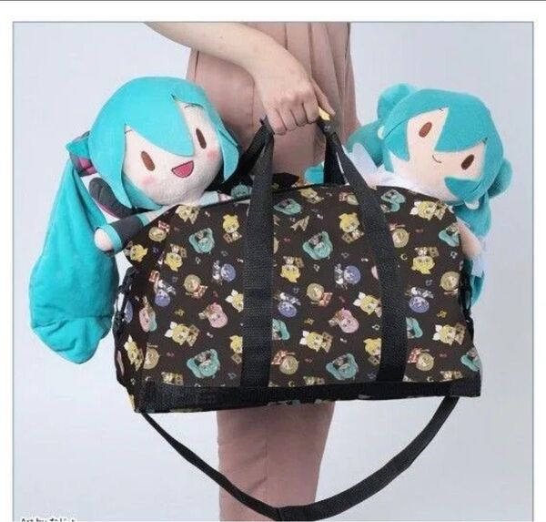 ☆新品未使用未開封!『初音ミクシリーズ・プラチナ ギガ ザッカ ビッグボストンバッグ♪~ブラック!』☆