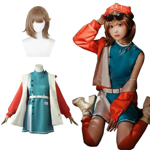 リバース 1999 レグルス コスプレ衣装 フルセット ウィッグ付き グリーン XLサイズ