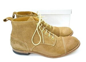 Lay The Foundation ( Ray The foundation ) Leather Boots race up boots leather shoes BEIGE leather boots Lost Hill z8.5