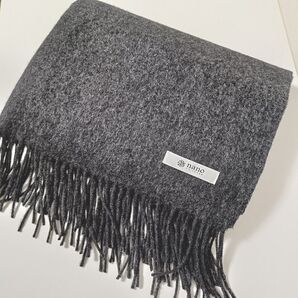 ナノユニバース 大判ストール ウール100% チャコールグレー 美品