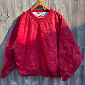 ブルゾン即日発送State Farm Sport-Tek 赤ジャケット古着プルオーバー Vネック ゴルフウェア