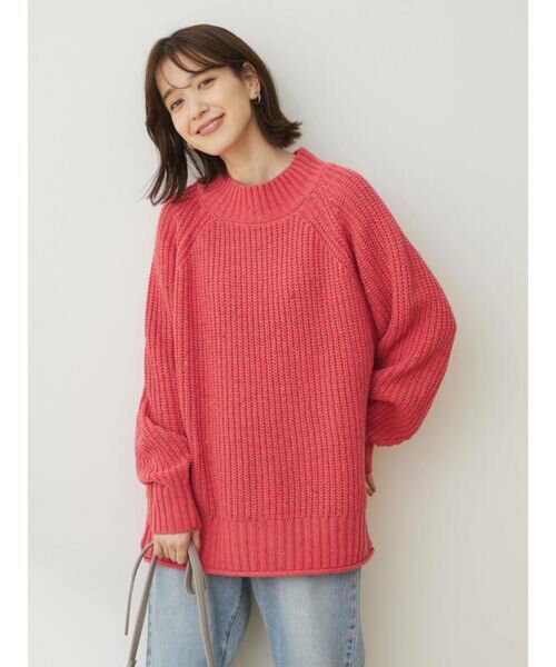 【ショコラフィーネローブ】chocol raffine robe ネップニットプルオーバー ラグランスリーブ ピンク F