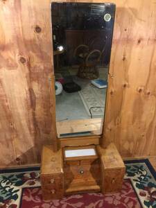 [ antique furniture ] OSAKA DAIWA dresser / low table Showa Retro Vintage dresser mirror dresser desk table working bench mirror objet d'art 