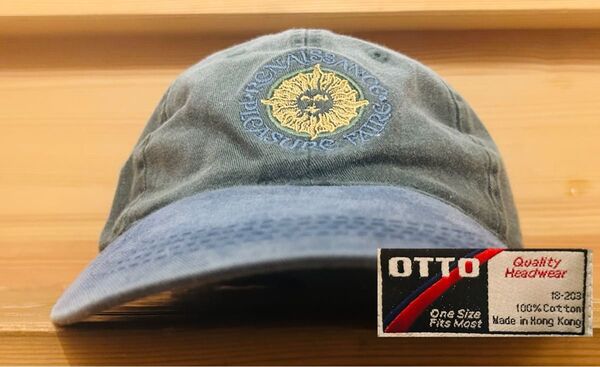 キャップ 帽子 90s Otto オットー 2トーン 太陽 スナップバック 企業 緑 青 フェード