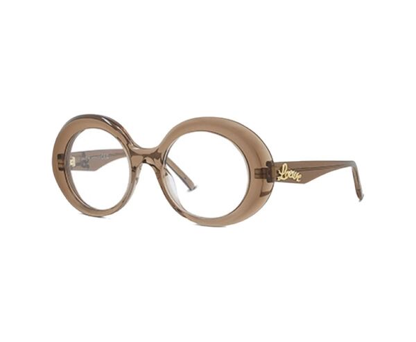 【未使用品】Loewe*希少アイグラス ブラウン ロエベシグネイチャー ゴールド ブランドロゴ メガネ拭き・ポーチ付き 小嶋陽菜