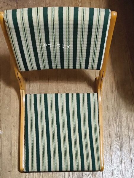 昭和レトロ 座椅子 レトロポップ 緑 折りたたみ椅子