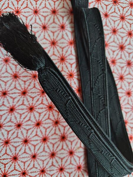 帯締 正絹 美品 ブラック 黒 帯締め 和洋折衷コーデ 喪服